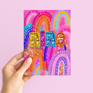 Cartão Aniversário de 9 anos Feliz Aniversário Meninas