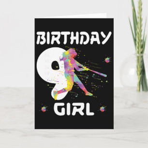 Cartão Aniversário de 9 anos Menina de 9 anos de idade So