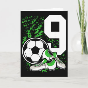 Cartão Aniversário de 9 Anos Meninos 9 Anos Futebol Jogad