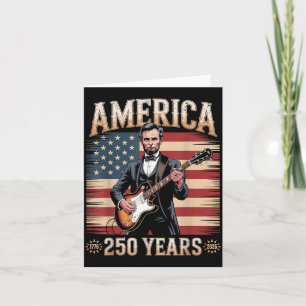 Cartão Aniversário de Abraham Lincoln Tocando Guitarra S