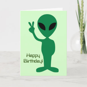 Cartão Aniversário de Alienígena pacífica