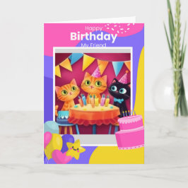 Cartão Aniversário de Amizade