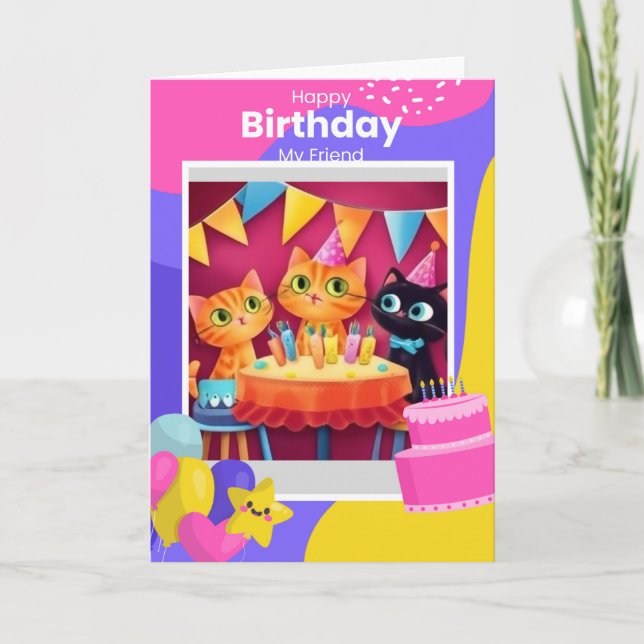 Cartão Aniversário de Amizade (Frente)