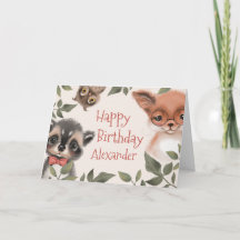 Aniversário de Animais Florestais Personalizados d
