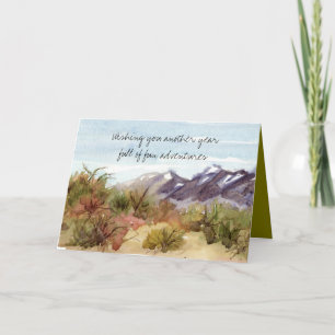 Cartão Aniversário de Aventura Deserto Montanha Paisagem