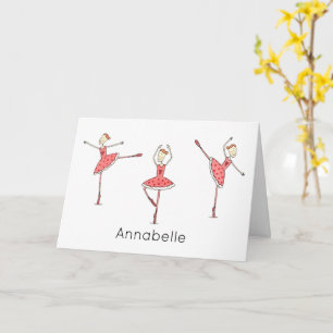 Cartão Aniversário de Bailarina Personalizado 