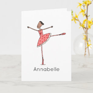 Cartão Aniversário de Bailarina Personalizado