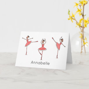 Cartão Aniversário de Bailarina Personalizado