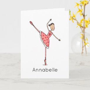 Cartão Aniversário de Bailarina Personalizado 