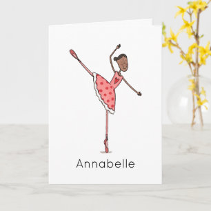 Cartão Aniversário de Bailarina Personalizado