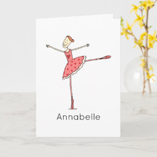 Cartão Aniversário de Bailarina Personalizado 