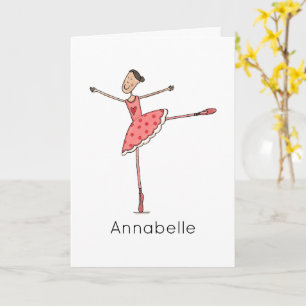 Cartão Aniversário de Bailarina Personalizado
