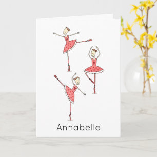 Cartão Aniversário de Bailarina Personalizado