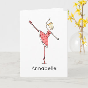Cartão Aniversário de Bailarina Personalizado 