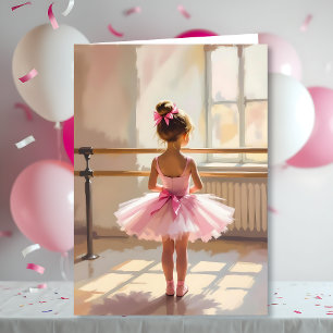 Cartão Aniversário de Ballet Personalizado + Página para