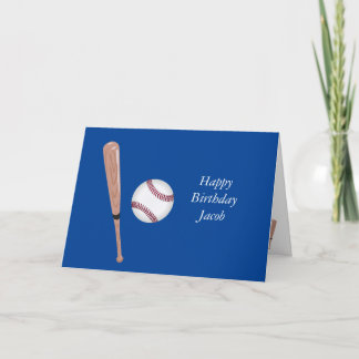 Cartão Aniversário de Baseball Azul