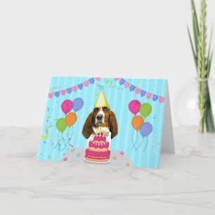 Cartão aniversário de Basset Hound