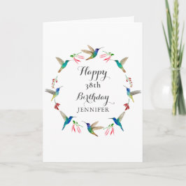 Cartão Aniversário de Beija-flor Personalizado