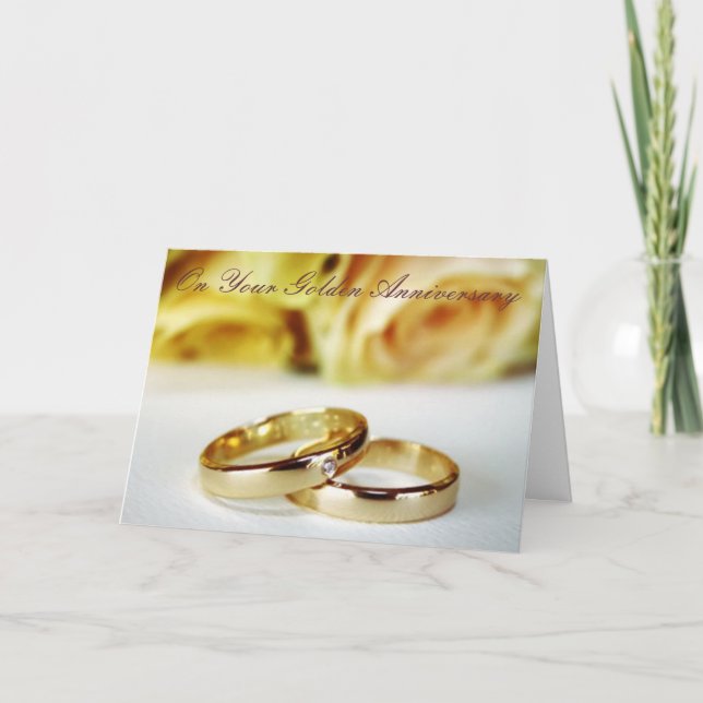 Cartão Aniversário de Bodas de Ouro 50º (Frente)
