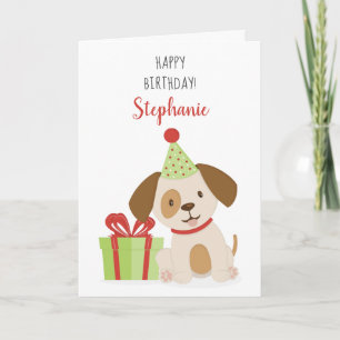 Cartão Aniversário de Cachorrinho Fofo