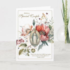 Cartão Aniversário de Casal Especial Religioso Floral
