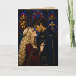 Cartão aniversário de casal medieval dia dos namorados