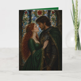 Cartão aniversário de casal medieval no dia dos namorados