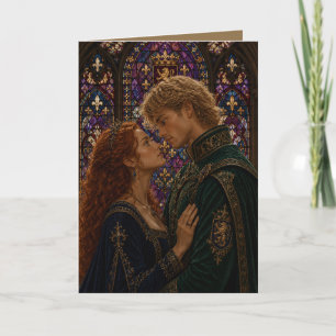 Cartão aniversário de casal medieval valentine
