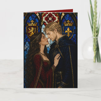 Cartão aniversário de casal medieval valentine