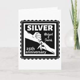 Cartão Aniversário de casamento 25 anos prata