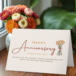 Cartão Aniversário de Casamento Cristão para Mulher Flora