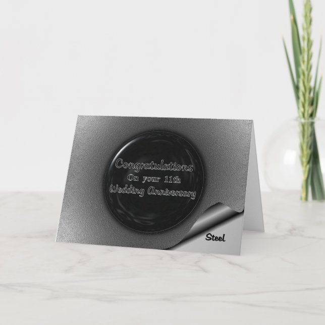 Cartão Aniversário de Casamento de 11 (Frente)