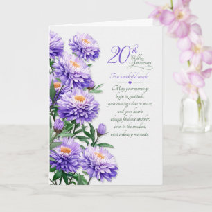 Cartão Aniversário de Casamento de 20 Anos do Casal com Á
