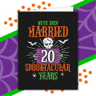 Cartão Aniversário de Casamento de 20 Spooktacular do Hal