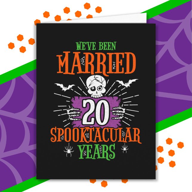 Cartão Aniversário de Casamento de 20 Spooktacular do Hal (Criador carregado)