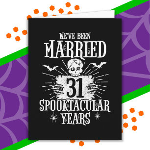 Cartão Aniversário de Casamento de 31 Anos Halloween Spoo