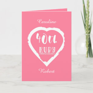 Cartão aniversário de casamento de 40 anos tradicional ru