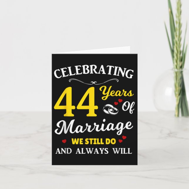Cartão Aniversário de Casamento de 44 (Frente)