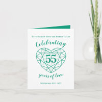 Aniversário de casamento de 55 anos com esmeralda