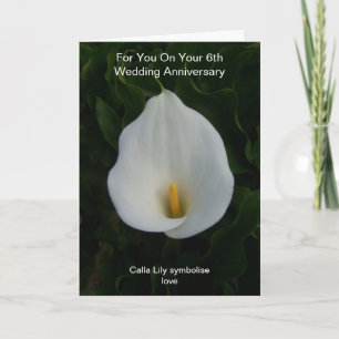 Cartão Aniversário de Casamento de 6 da Cala Lily Persona