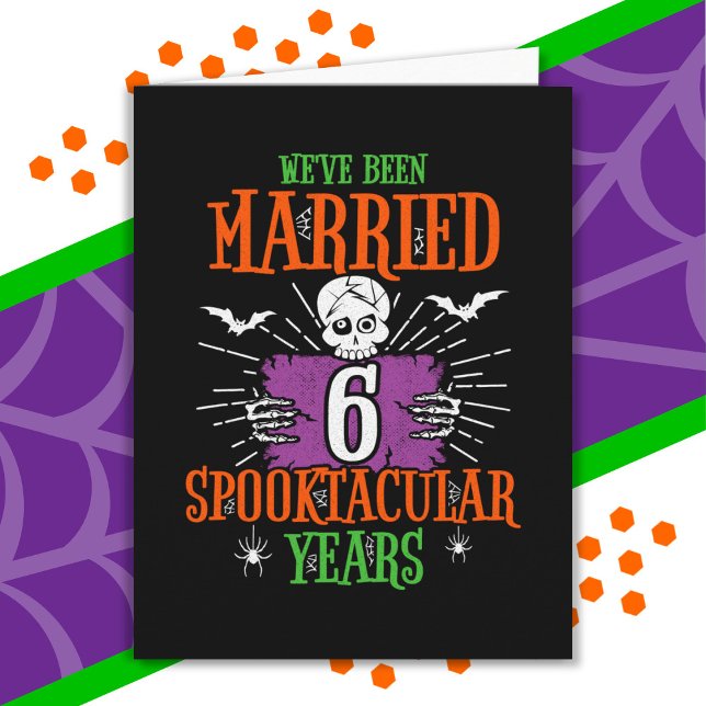 Cartão Aniversário de Casamento de 6 Spooktacular do Hall (Criador carregado)