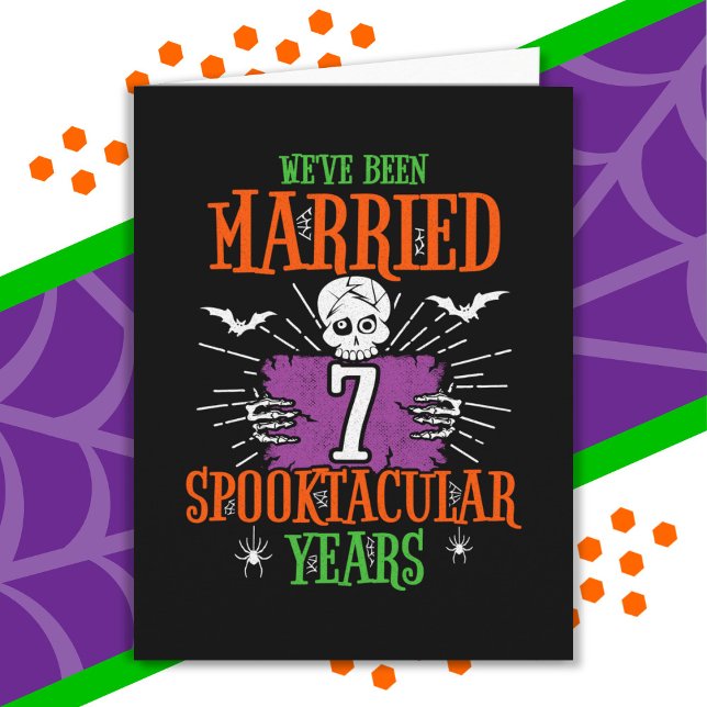 Cartão Aniversário de Casamento de 7 Spooktacular do Hall (Criador carregado)