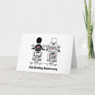 Cartão Aniversário de Casamento de Motocicleta de Motoque