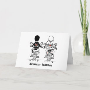 Cartão Aniversário de Casamento de Motociclista