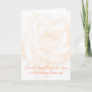 Cartão Aniversário de Casamento de Peach Rosa 65