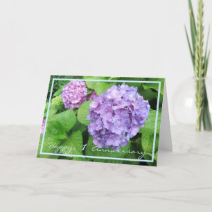 Cartão Aniversário de Casamento de ruas Deseja Hydrangea
