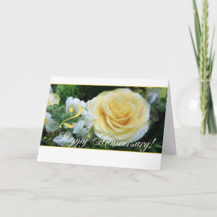 Cartão Aniversário de Casamento de segundos - Rosa Amare