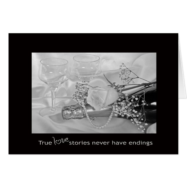 Cartão Aniversário de casamento do Amor (Frente Horizontal)