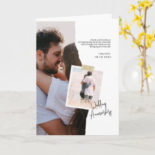 Cartão Aniversário de Casamento do Livro Branco e Negro