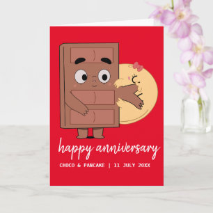 Cartão Aniversário de Casamento Feliz de Choco e Pancake